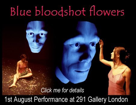 image of blue bloodshot flowers flyer that links to page about the performance