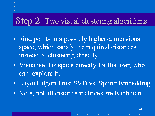 Step 2: Two visual clustering algorithms