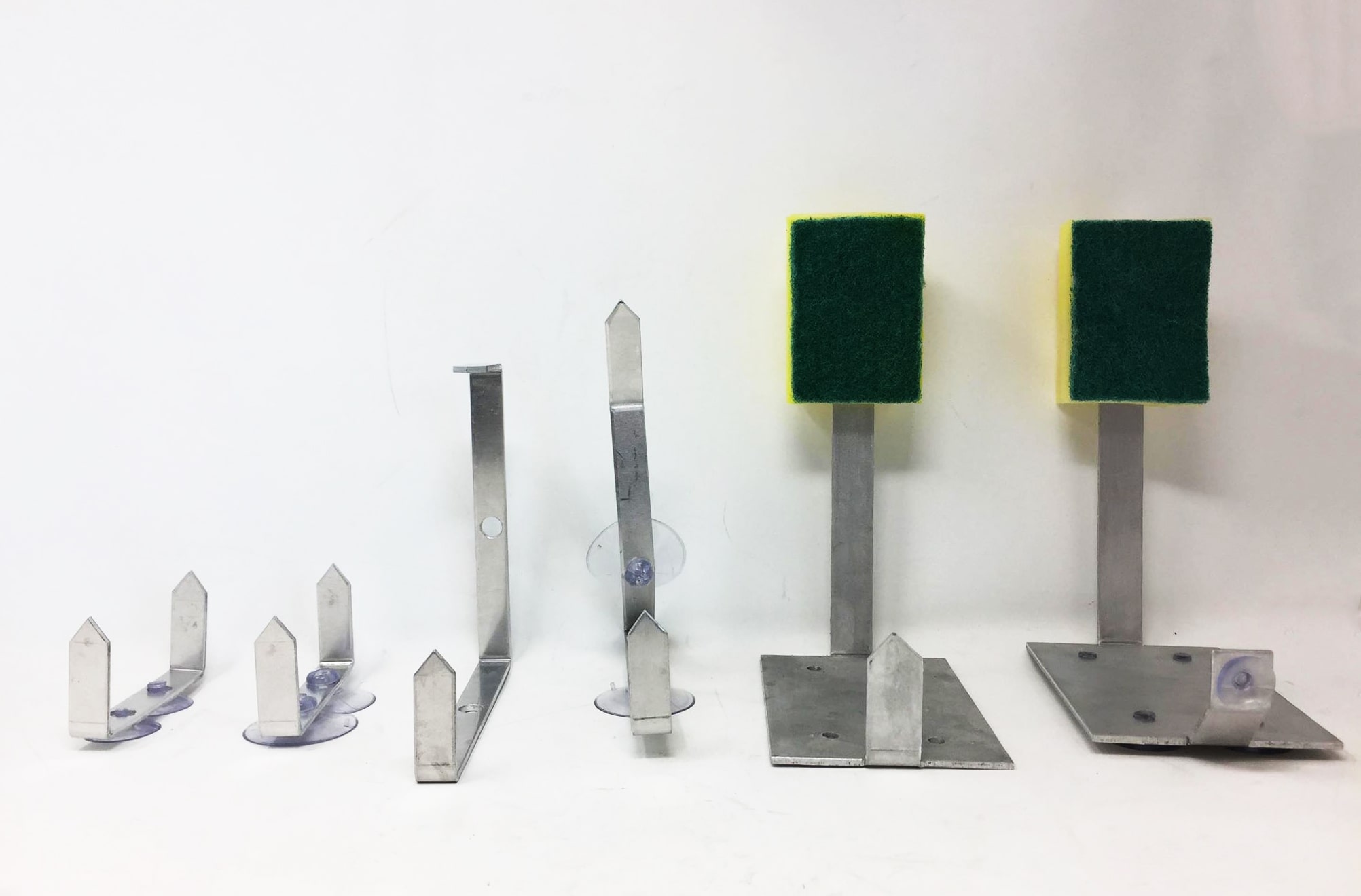 Development models in a row in a lightbox