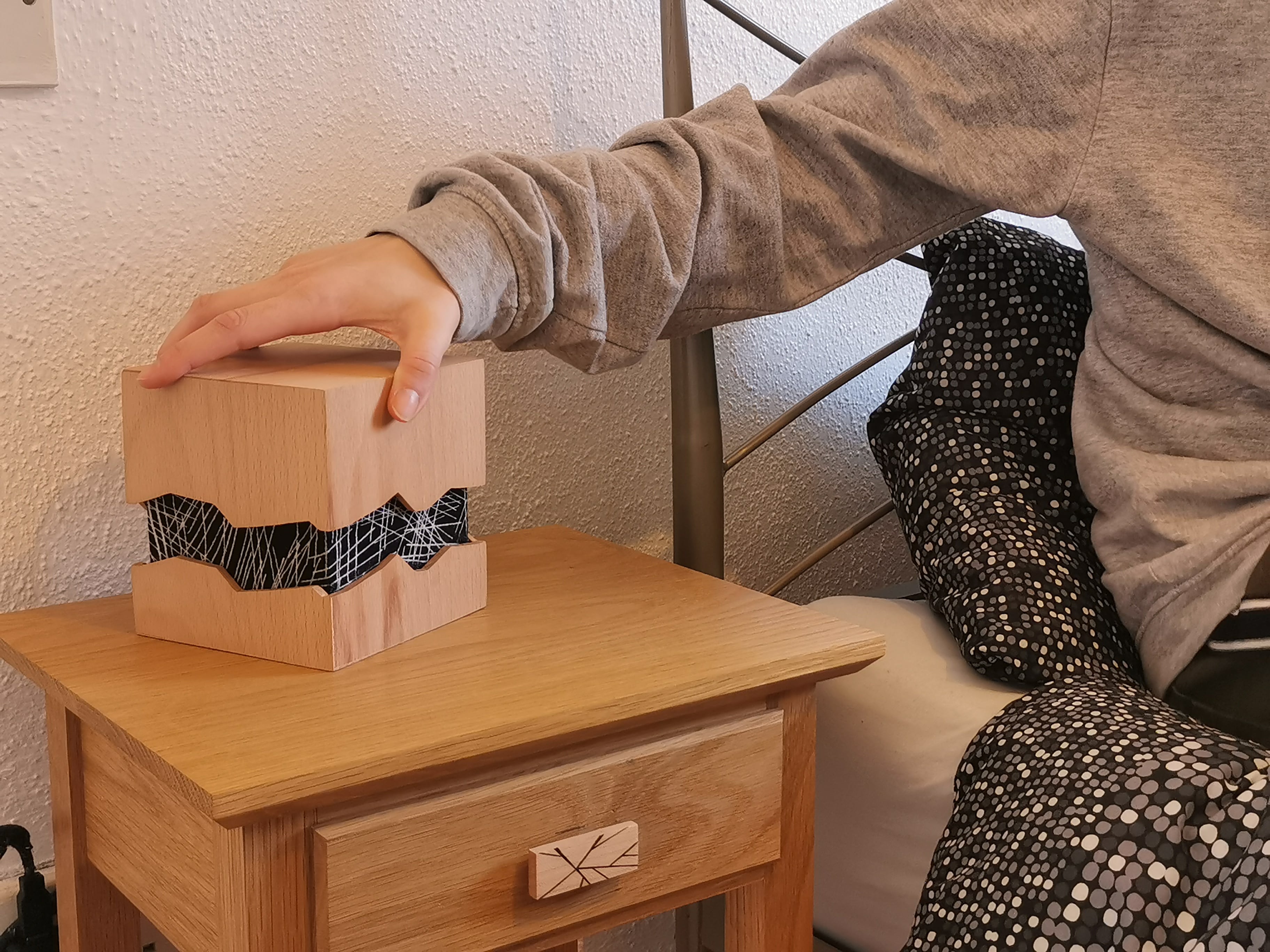 User controlling volume of final prototype