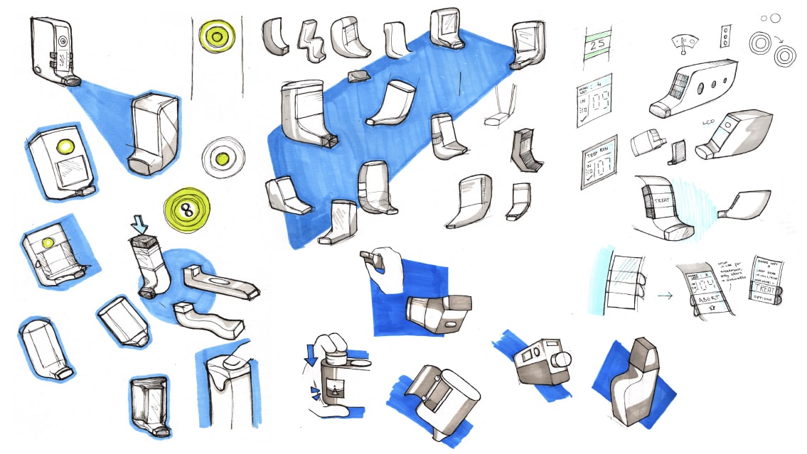 Ideation sketches for form and feedback systems