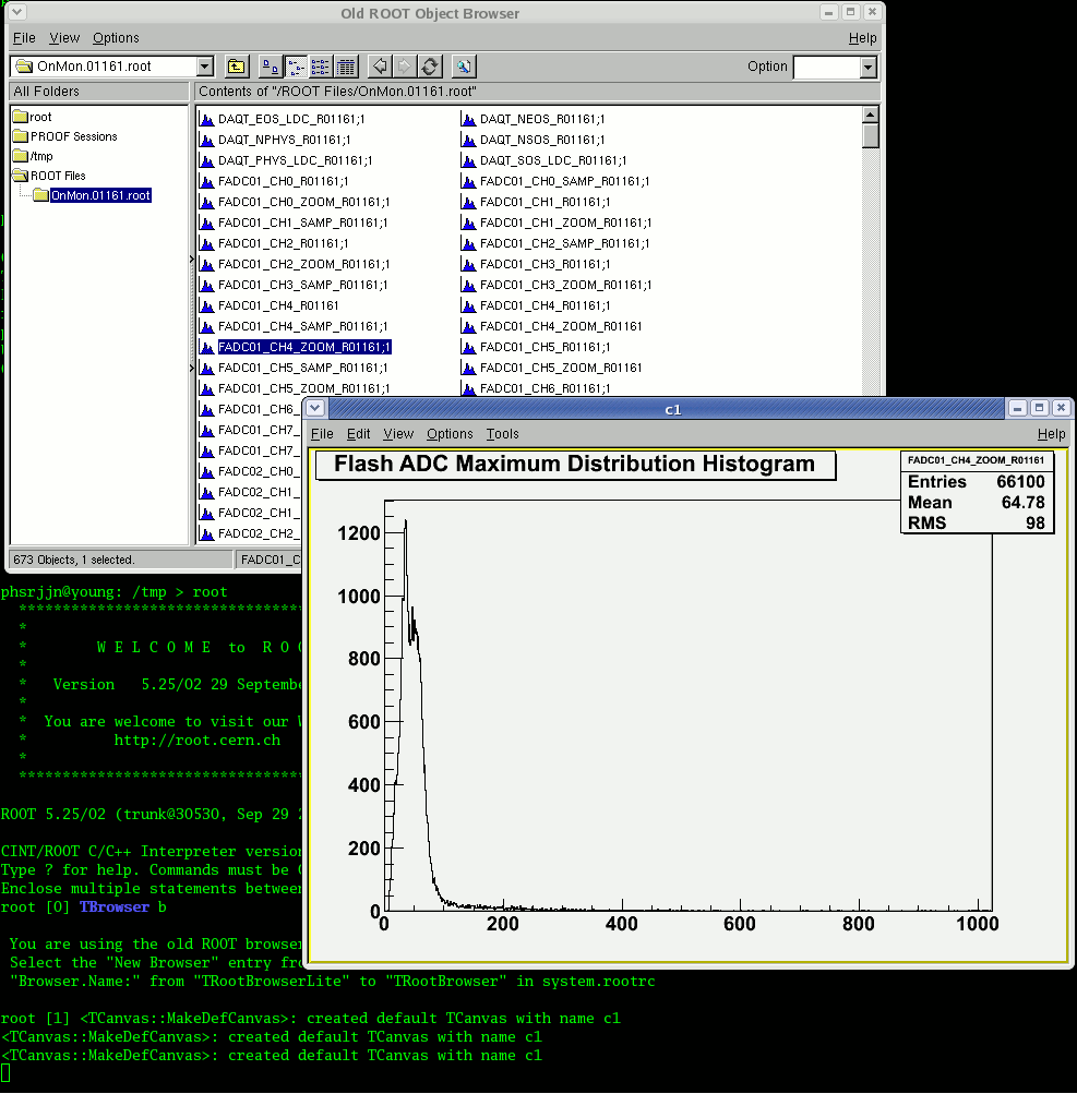 Monitoring histograms opened in ROOT